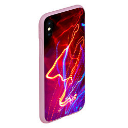 Чехол iPhone XS Max матовый Neon vanguard pattern Lighting, цвет: 3D-розовый — фото 2