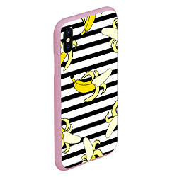 Чехол iPhone XS Max матовый Banana pattern Summer, цвет: 3D-розовый — фото 2