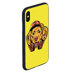 Чехол iPhone XS Max матовый СОБАКА ХИППИ, цвет: 3D-черный — фото 2