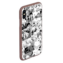 Чехол iPhone XS Max матовый Ansatsu kyoshitsu pattern, цвет: 3D-коричневый — фото 2