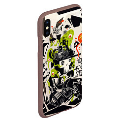 Чехол iPhone XS Max матовый Cyber pattern Skull Vanguard Fashion, цвет: 3D-коричневый — фото 2