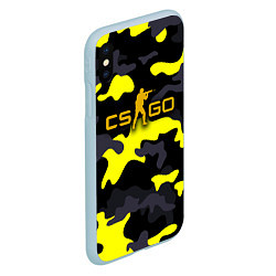 Чехол iPhone XS Max матовый Counter-Strike Камуфляж Чёрно-Жёлтый, цвет: 3D-голубой — фото 2