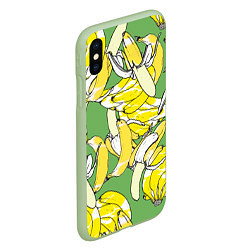 Чехол iPhone XS Max матовый Banana pattern Summer Food, цвет: 3D-салатовый — фото 2