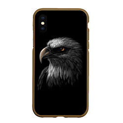 Чехол iPhone XS Max матовый Голова хищного орла, цвет: 3D-коричневый