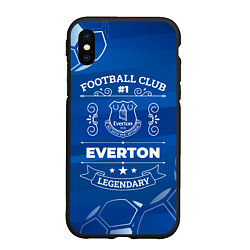 Чехол iPhone XS Max матовый Everton, цвет: 3D-черный