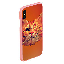 Чехол iPhone XS Max матовый Полигональный кот подмигивает, цвет: 3D-баблгам — фото 2