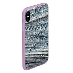 Чехол iPhone XS Max матовый Текстура скалы Mountain Stone, цвет: 3D-сиреневый — фото 2