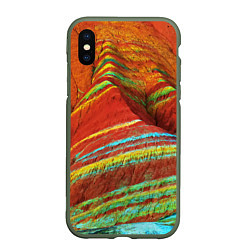 Чехол iPhone XS Max матовый Знаменитые разноцветные горы Китай
