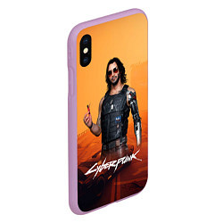 Чехол iPhone XS Max матовый Vi cyberpunk 2077, цвет: 3D-сиреневый — фото 2