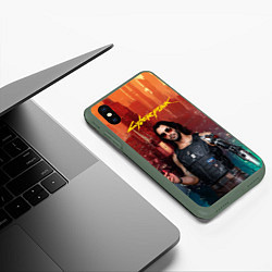 Чехол iPhone XS Max матовый Cyberpunk2077 Vi, цвет: 3D-темно-зеленый — фото 2