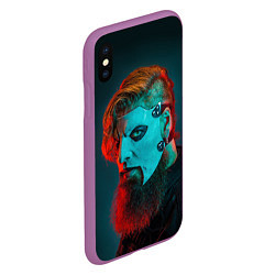 Чехол iPhone XS Max матовый James Root - Slipknot - We are Not Your Kind, цвет: 3D-фиолетовый — фото 2