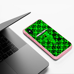 Чехол iPhone XS Max матовый Minecraft КРИПЕРЫ, цвет: 3D-баблгам — фото 2