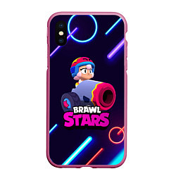 Чехол iPhone XS Max матовый Brawl stars Bonny, цвет: 3D-малиновый