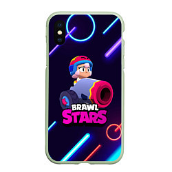 Чехол iPhone XS Max матовый Brawl stars Bonny, цвет: 3D-салатовый