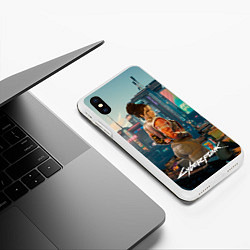 Чехол iPhone XS Max матовый Panam night city, цвет: 3D-белый — фото 2