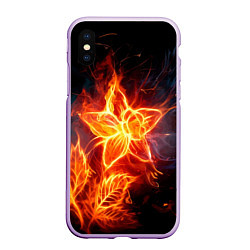 Чехол iPhone XS Max матовый Flower Neon Fashion 2035 Flame