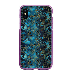 Чехол iPhone XS Max матовый Blue Abstract Узоры