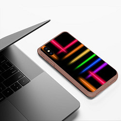 Чехол iPhone XS Max матовый Неоновое свечение Minimalism Neon, цвет: 3D-коричневый — фото 2