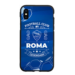 Чехол iPhone XS Max матовый Roma FC 1, цвет: 3D-черный