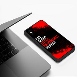 Чехол iPhone XS Max матовый Eat Sleep Little Nightmares Repeat, цвет: 3D-черный — фото 2