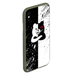 Чехол iPhone XS Max матовый Monokuma брызги, цвет: 3D-темно-зеленый — фото 2