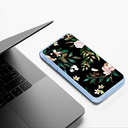 Чехол iPhone XS Max матовый Цветы Полуночный Сад, цвет: 3D-голубой — фото 2