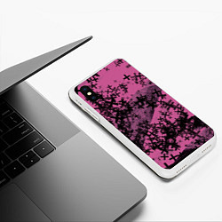 Чехол iPhone XS Max матовый Кресты и хаос На розовом Коллекция Get inspired! F, цвет: 3D-белый — фото 2
