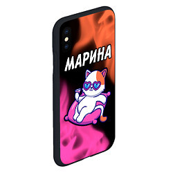 Чехол iPhone XS Max матовый Марина КОШЕЧКА Пламя, цвет: 3D-черный — фото 2