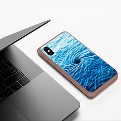 Чехол iPhone XS Max матовый Водоворот Океан, цвет: 3D-коричневый — фото 2