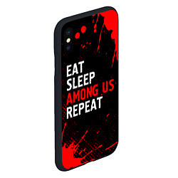 Чехол iPhone XS Max матовый Eat Sleep Among Us Repeat Брызги, цвет: 3D-черный — фото 2