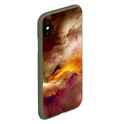 Чехол iPhone XS Max матовый Красочная пасмурность, цвет: 3D-темно-зеленый — фото 2