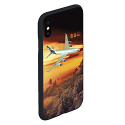 Чехол iPhone XS Max матовый Гражданский самолет Ил 96-300, цвет: 3D-черный — фото 2