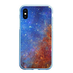 Чехол iPhone XS Max матовый Яркая вселенная, цвет: 3D-голубой