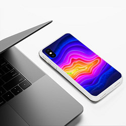Чехол iPhone XS Max матовый Растекание красок, цвет: 3D-белый — фото 2