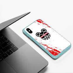 Чехол iPhone XS Max матовый Radiohead радиоголова logo, цвет: 3D-мятный — фото 2