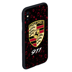 Чехол iPhone XS Max матовый PORSCHE 911 Капли Дождя, цвет: 3D-черный — фото 2