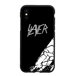 Чехол iPhone XS Max матовый Slayer Трещины, цвет: 3D-черный