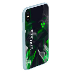 Чехол iPhone XS Max матовый S T A L K E R 2 пламя, цвет: 3D-голубой — фото 2