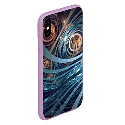 Чехол iPhone XS Max матовый Абстрактный геометрический паттерн, цвет: 3D-сиреневый — фото 2
