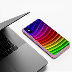 Чехол iPhone XS Max матовый Color line neon pattern Abstraction Summer 2023, цвет: 3D-розовый — фото 2