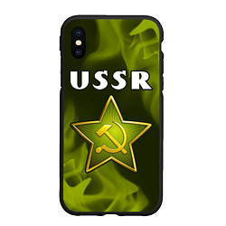 Чехол iPhone XS Max матовый USSR - ЗВЕЗДА - Огонь, цвет: 3D-черный