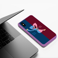 Чехол iPhone XS Max матовый POPPY PLAYTIME HAGGY WAGGY AND KISSY MISSY, цвет: 3D-фиолетовый — фото 2