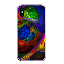 Чехол iPhone XS Max матовый Абстрактная мультивселенная паттерн Abstraction, цвет: 3D-светло-сиреневый