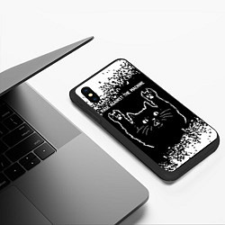 Чехол iPhone XS Max матовый Rage Against The Machine Rock Cat, цвет: 3D-черный — фото 2