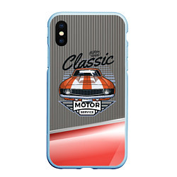 Чехол iPhone XS Max матовый Classic motor sport, цвет: 3D-голубой