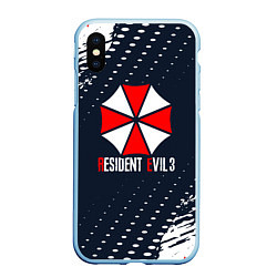 Чехол iPhone XS Max матовый Umbrella Corporation Resident Evil Краски, цвет: 3D-голубой