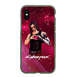 Чехол iPhone XS Max матовый Love Johnny, цвет: 3D-темно-зеленый