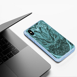 Чехол iPhone XS Max матовый Абстрактная геометрическая графика ,цвет морской в, цвет: 3D-голубой — фото 2