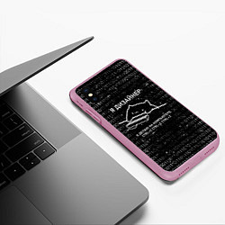 Чехол iPhone XS Max матовый КОТ ДИЗАЙНЕР CTRLZ, цвет: 3D-розовый — фото 2