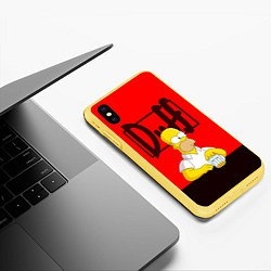 Чехол iPhone XS Max матовый Homer Duff, цвет: 3D-желтый — фото 2